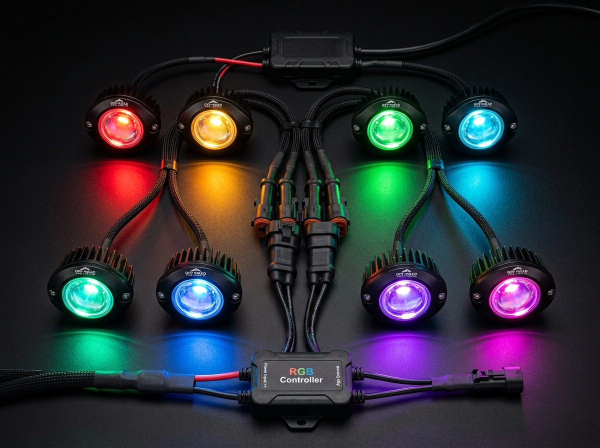 Rock Light Kit RGB from AURORA China LED lighting factory